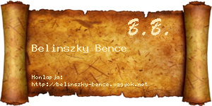 Belinszky Bence névjegykártya