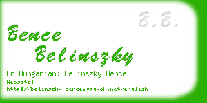 bence belinszky business card